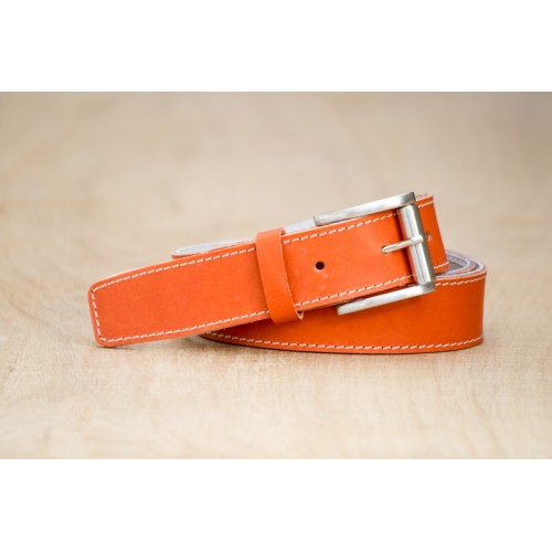 CEINTURE CUIR ORANGE| La french